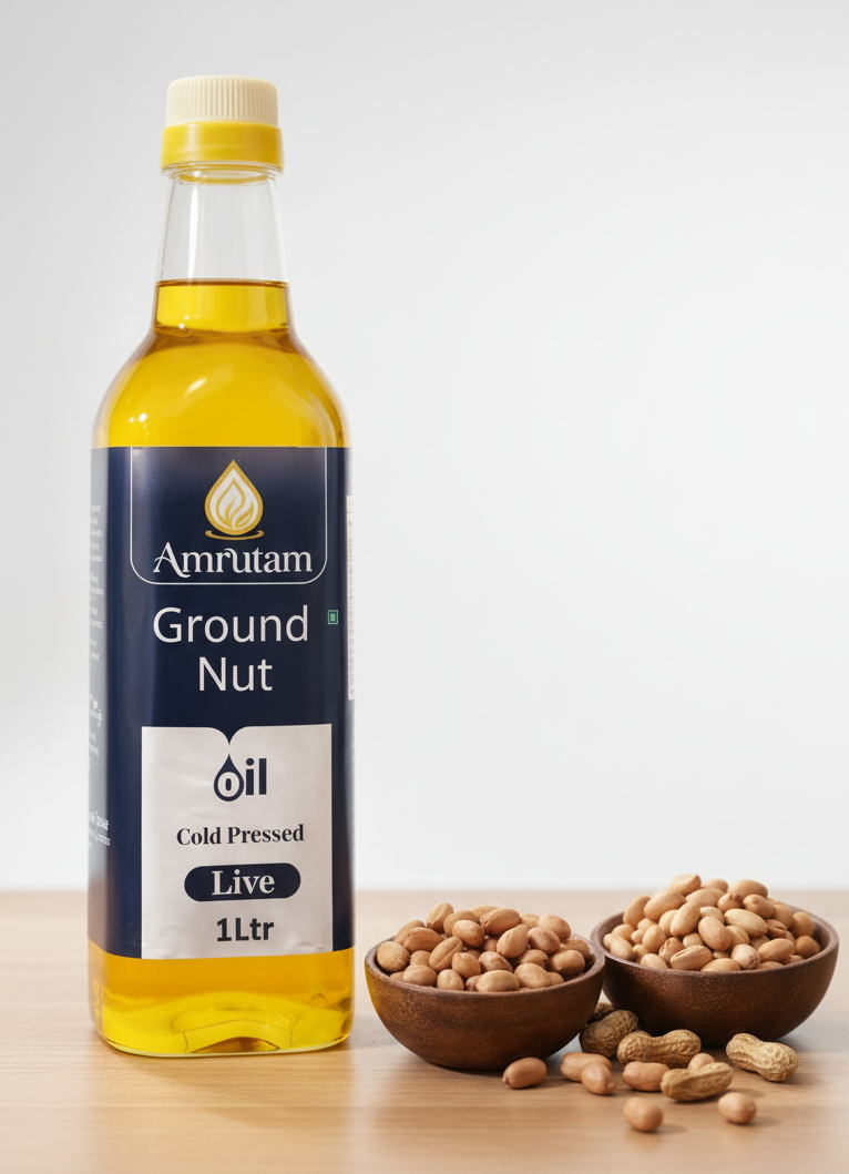 Amrutam Cold Pressed Groundnut Oil (1 Ltr)