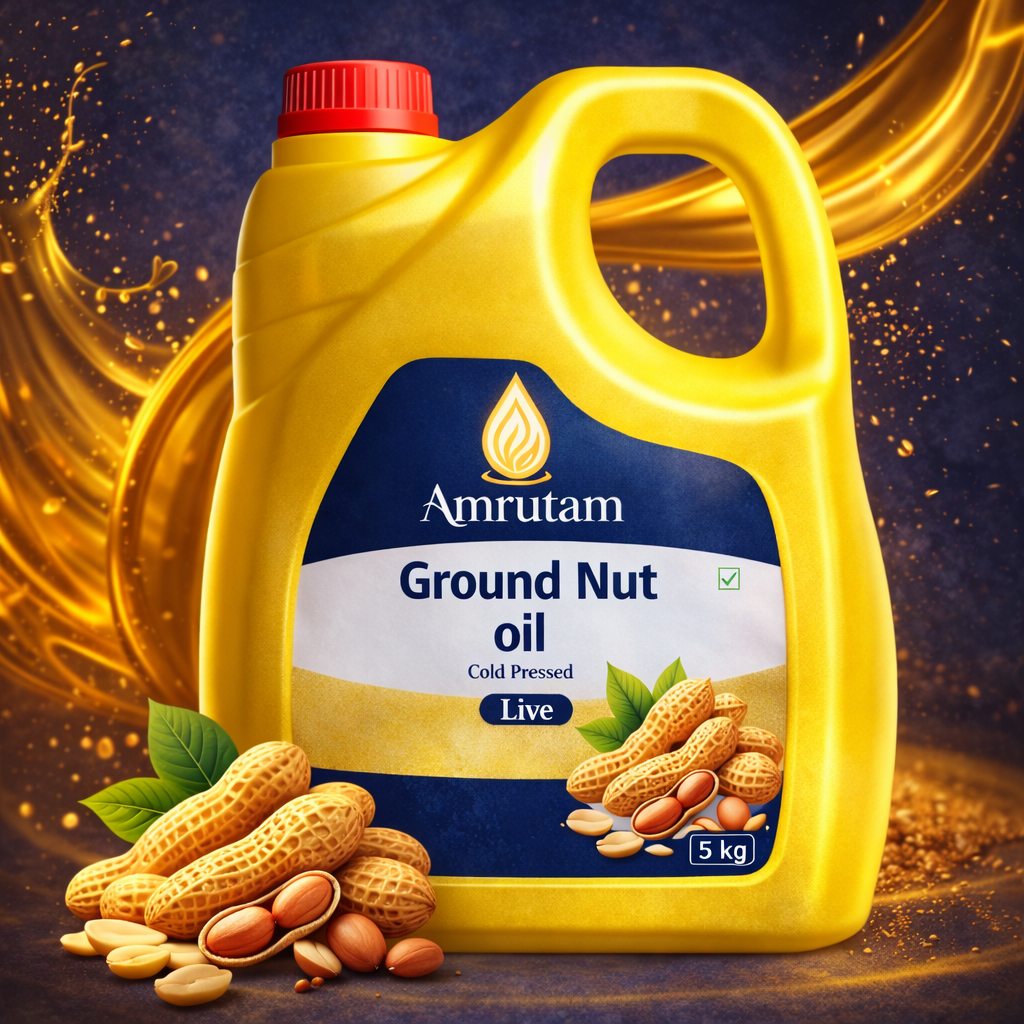 Amrutam Cold Pressed Groundnut Oil (5 Ltr)